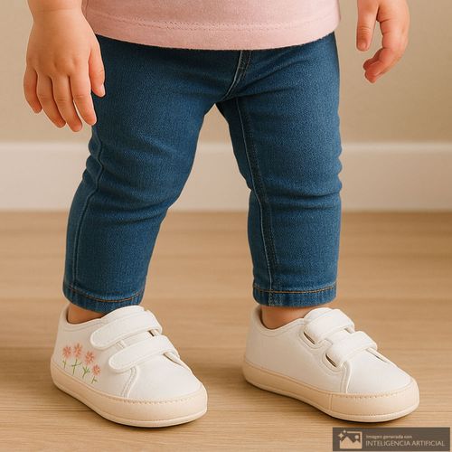 Zapato precaminador ballerina Sfera blanco para niña bebé