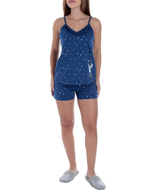 Pijama con short St. Jacks estampado de Stitch para mujer
