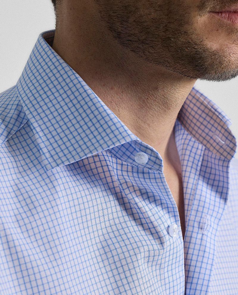 104912906-Camisa-de-vestir-PuroEGO-regular-fit-celeste-cuadriculada-para-hombre