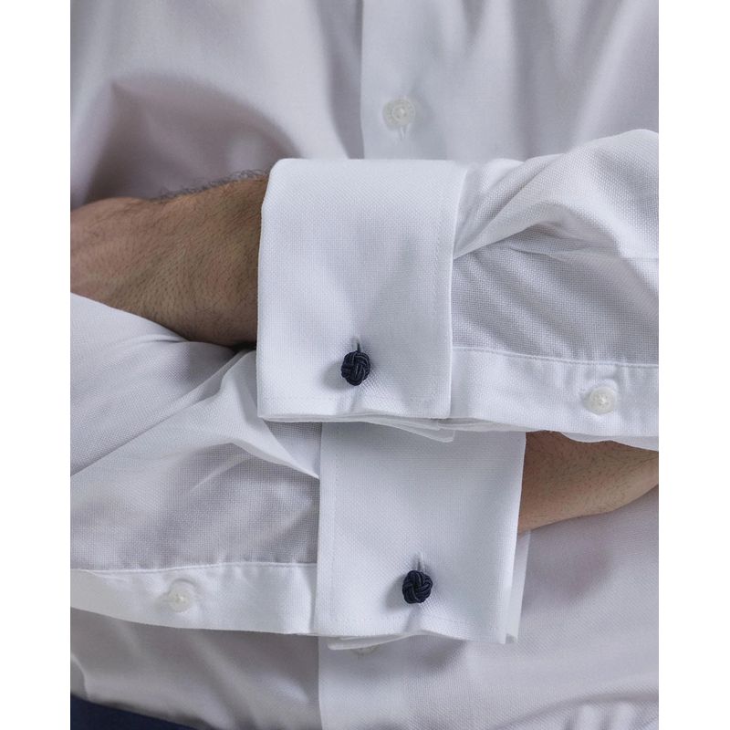 Camisa de vestir PuroEGO regular fit blanca texturizada para
