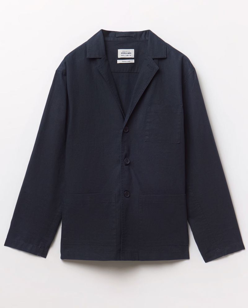 104940009-Blazer-casual-de-lino-Sfera-navy-con-textura-para-hombre