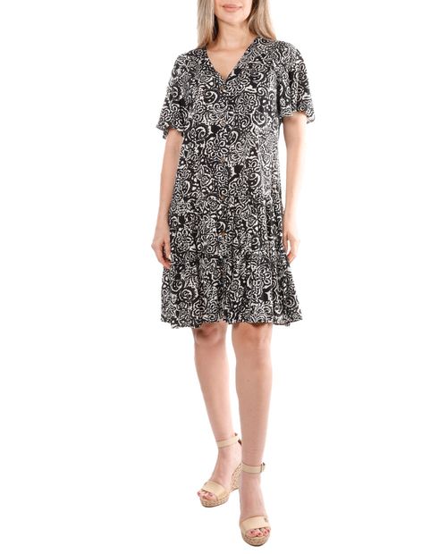 Vestido Sabrina casual estampado manga corta para mujer