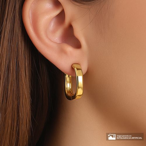 Argollas de brass en baño de oro para mujer