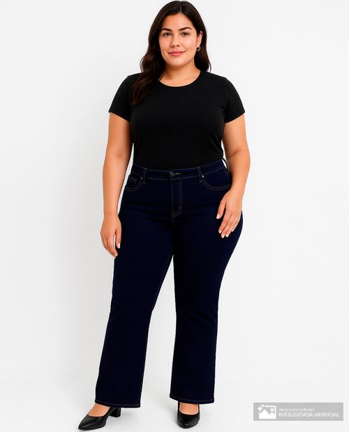 Jeans Sabrina straight azul de cintura alta para mujer