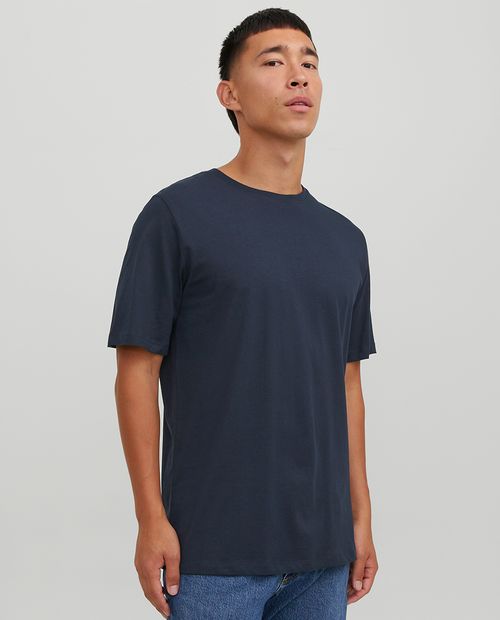 Camiseta básica sólida navy para hombre