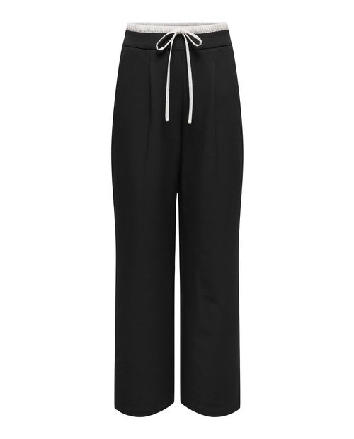 Pantalón JDY palazzo negro largo 32" de cintura alta para mujer
