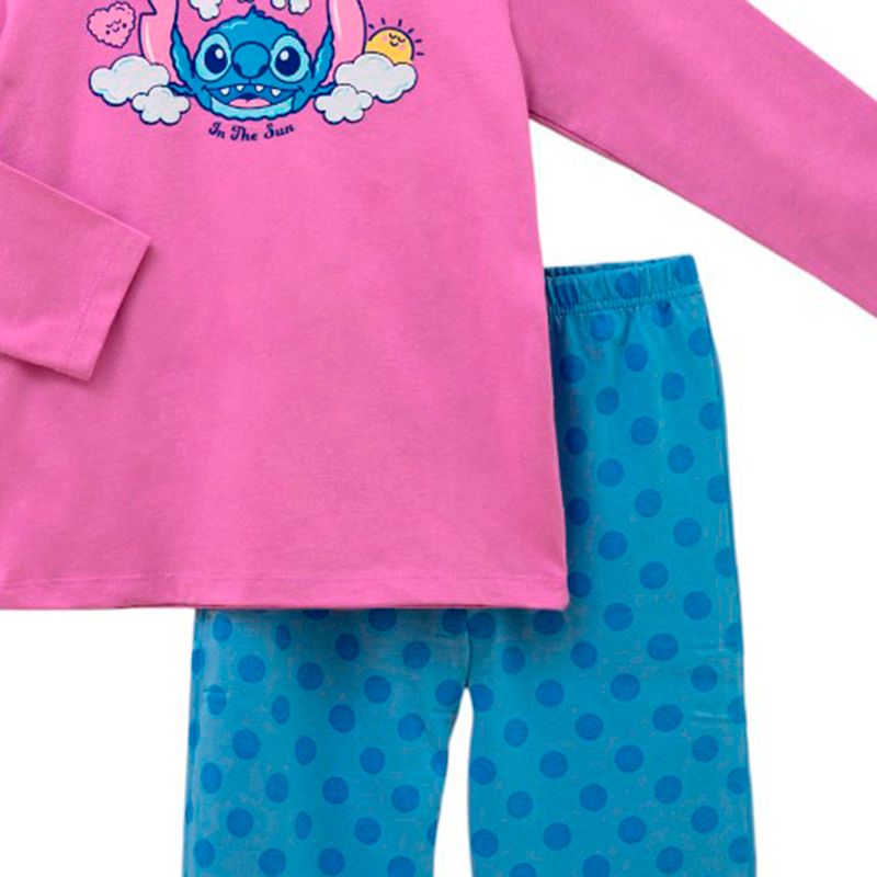 104844703-Pijama-de-2-piezas-bicolor-con-estampado-Stitch-para-niña