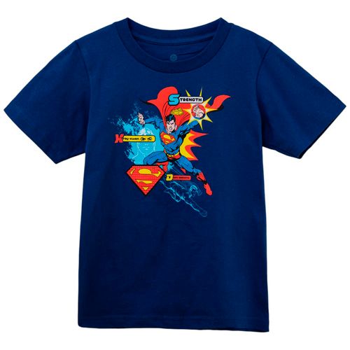 Camiseta azul con estampado Superman para niño