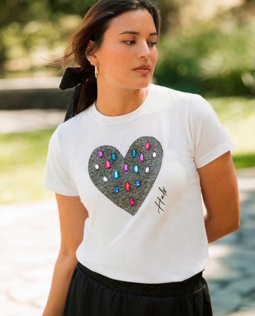 Camiseta HALO blanca manga corta para mujer
