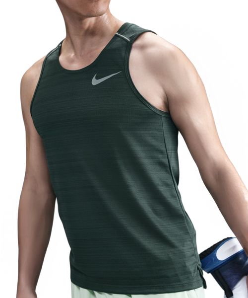 Camiseta deportiva Nike sin mangas verde oscuro para hombre