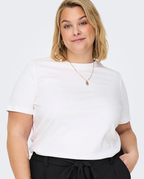 Camiseta Only Carmakoma blanca manga corta para mujer