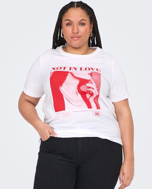 Camiseta Only Carmakoma estampada manga corta para mujer