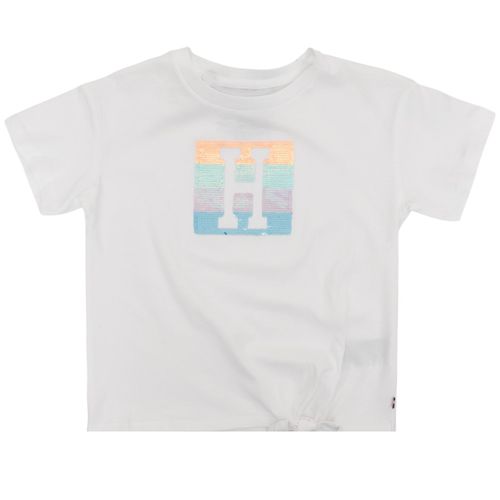 Blusa blanca con lentejuelas para niña