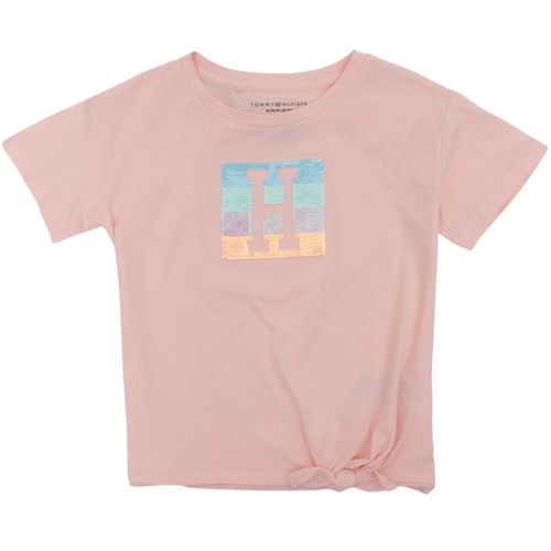 Blusa rosada con lentejuelas para niña