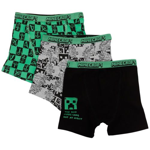 Set de 3 piezas de ropa interior con estampado Minecraft para niño