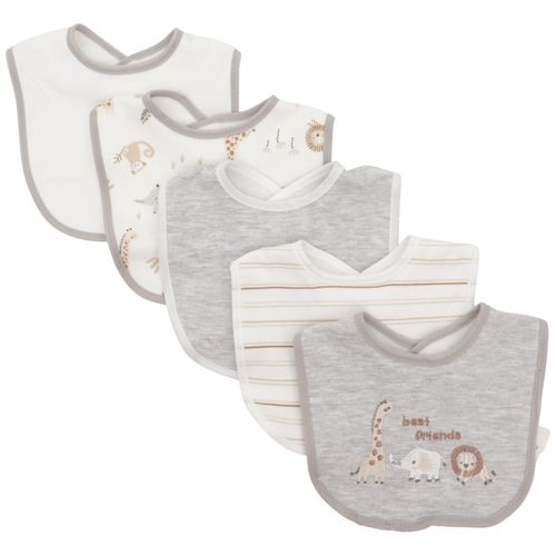 Set de 5 baberos con estampado para bebé niño