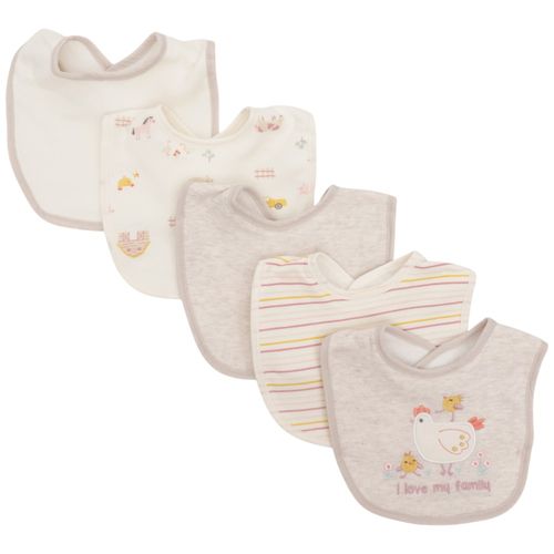 Set de 5 baberos con estampado para bebé niña