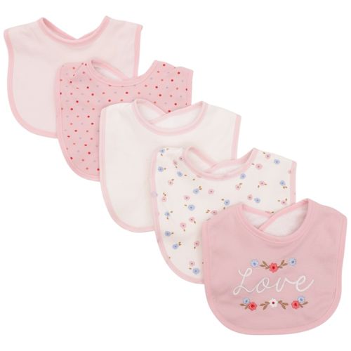 Set de 5 baberos con estampado para bebé niña