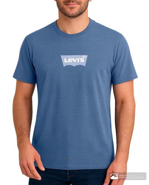Camiseta Levi's regular fit azul estampada para hombre