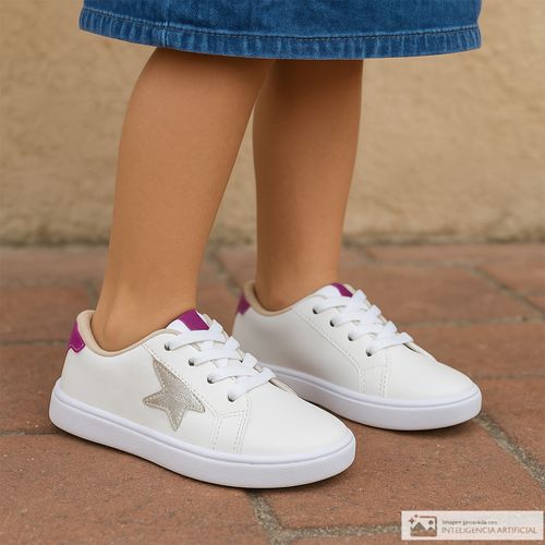 Zapato deportivo casual Orange blanco para niña