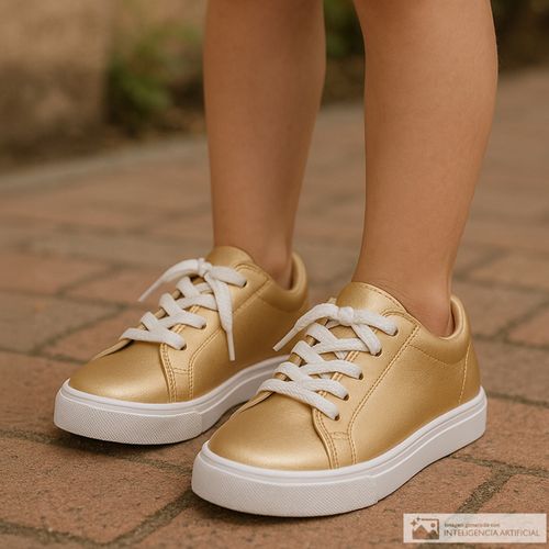 Zapato deportivo casual Orange dorado para niña