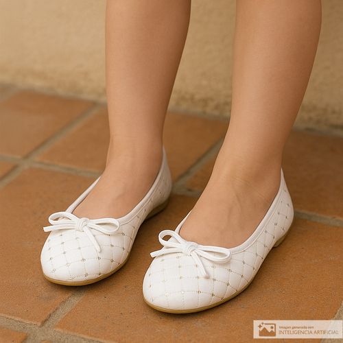 Zapato casual ballerina Orange color blanco para niña