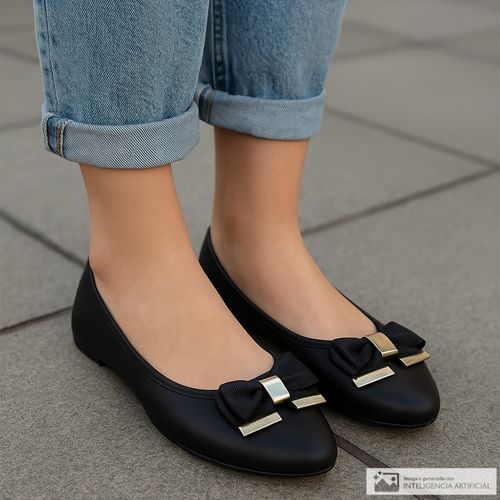 Zapato casual ballerina Orange color negro para mujer