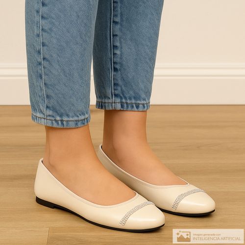 Zapato casual ballerina Orange color blanco para mujer