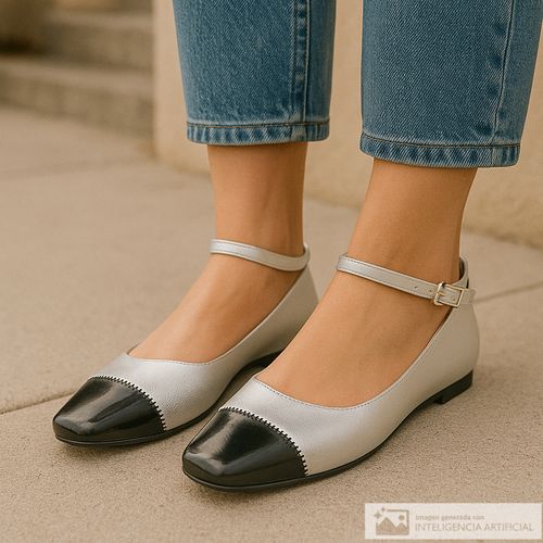 Zapato casual ballerina Orange plateado para mujer