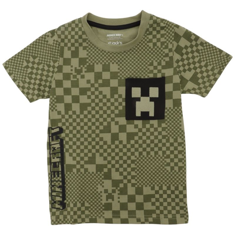 Camiseta beige con estampado Minecraft para niño