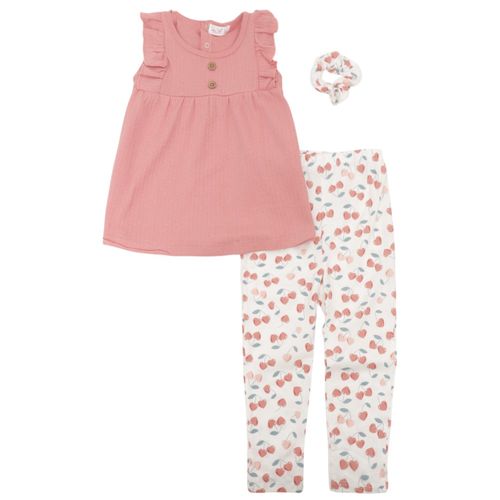 Conjunto de 3 piezas bicolor con estampado para niña