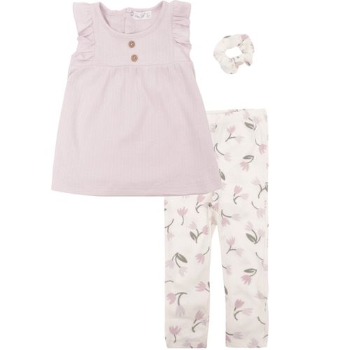 Conjunto de 3 piezas bicolor con estampado para niña