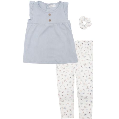 Conjunto de 3 piezas bicolor con estampado para niña