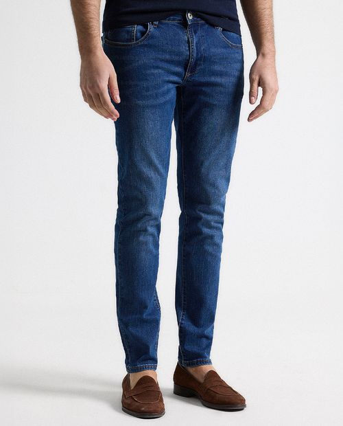 Jeans slim fit Puro Ego azul medio denim para hombre