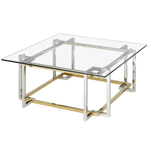 Mesa de centro de vidrio cuadrada