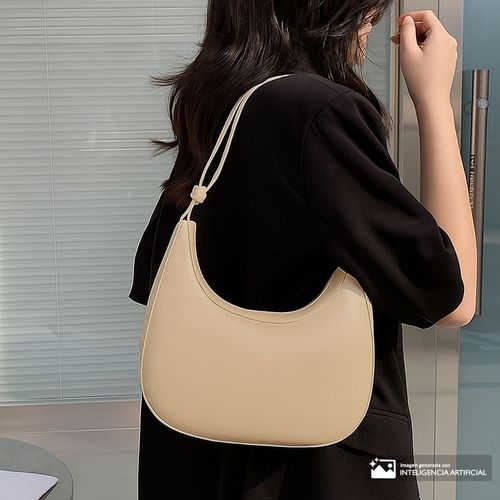 Cartera satchel Sabrina color beige para mujer