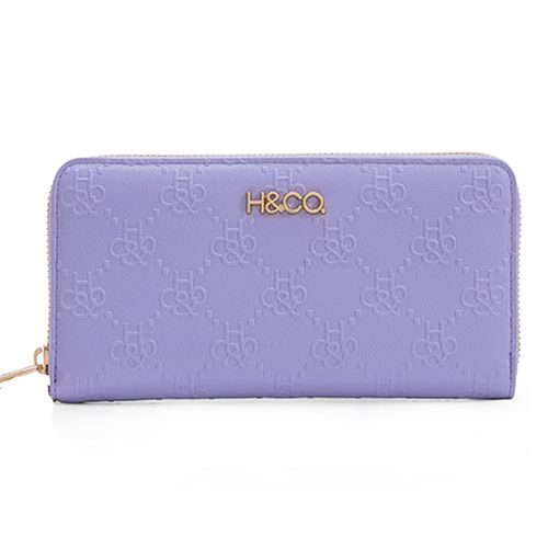 Billetera zip around H&Co color morado para mujer