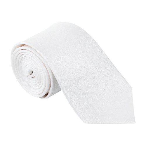 Corbata de seda Unexpected regular fit blanca con estampado texturizado para hombre
