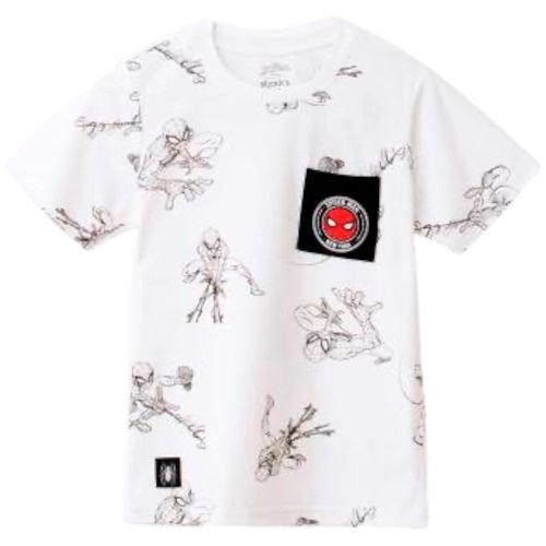 Camiseta blanca estampada de Spider Man para niño