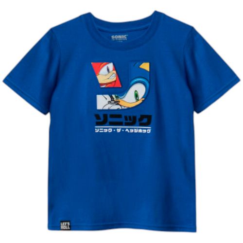 Camiseta azul estampada de Sonic para niño