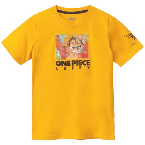 Camiseta anaranjada estampada de Luffi para niño