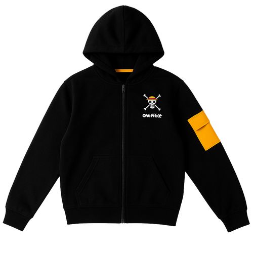 Sudadera negra con estampado One Piece para niño
