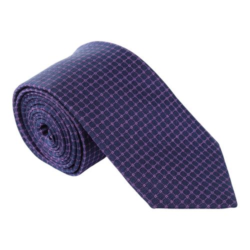Corbata de seda Unexpected regular fit azul navy cuadriculada para hombre
