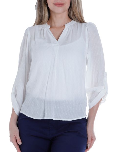Blusa Marcella casual manga roll up para mujer