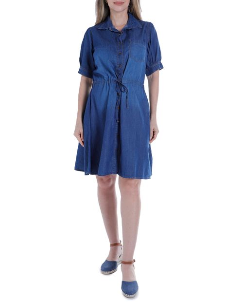 Vestido Sabrina shirt dress azul de tirantes para mujer
