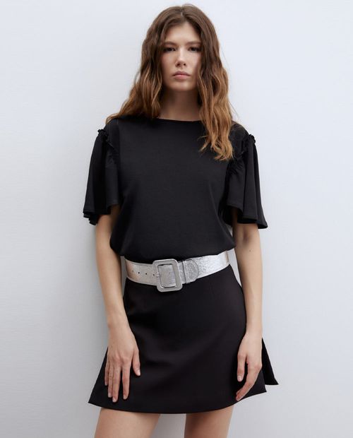 Camiseta Sfera negra manga corta para mujer