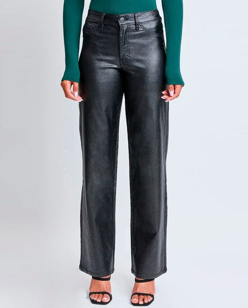 Pantalón YMI straight negro de cintura alta para mujer