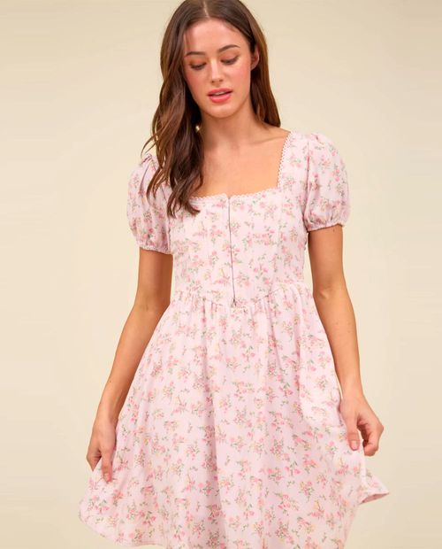 Vestido Mine casual estampado manga corta para mujer