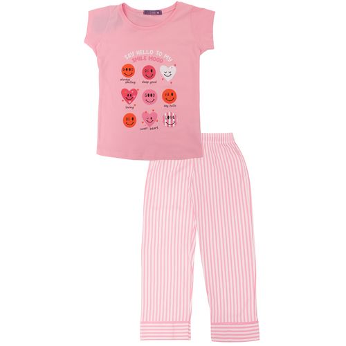 Pijama de 2 piezas rosadas con estampado para niña