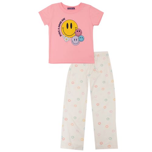Pijama de 2 piezas bicolor con estampado para niña